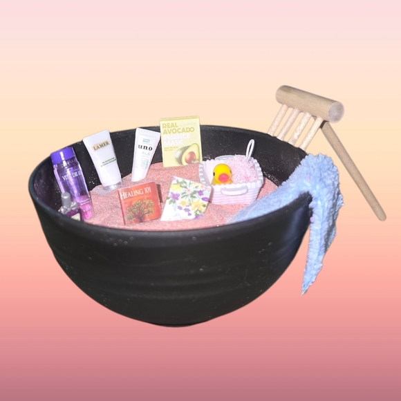 Hand Crafted Other - Emotional Support Bowl Self-Care Mini Zen Garden Desk Decor Interactive Handmade